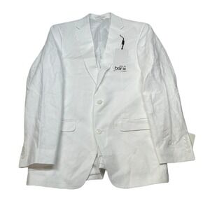 Bar III‎ Linen Sport Coat Mens 38L 38 White Slim Fit Summer Coastal $360